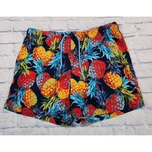 George MENS XL 40-42 Swim Trunks Shorts Red Multicolor Pineapples Beach